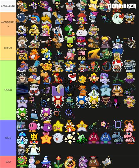 Paper Mario Characters Tier List (Community Rankings) - TierMaker