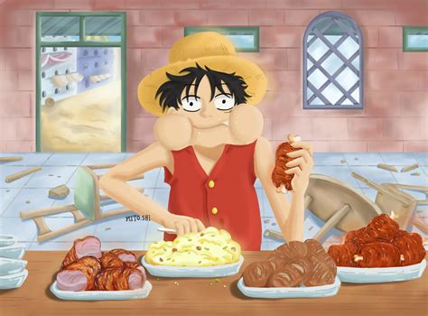 Luffy Eats Mito.Shi - Illustrations ART street