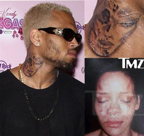 Chris Brown Neck Tattoo Rihanna Face - Chris Brown Reveals New Tattoo ...