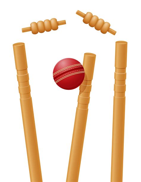 cricket ball caught in the wicket vector illustration 512806 Vector Art ...