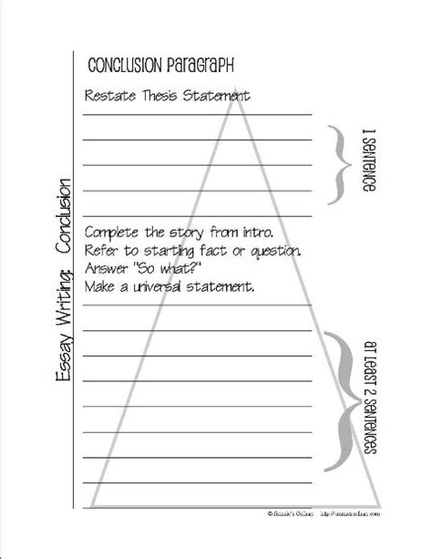 FREE Foolproof Essay Conclusion Graphic Organizer