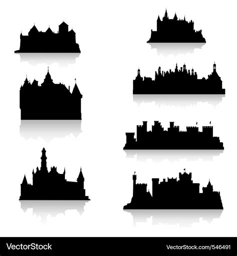 Castle silhouette Royalty Free Vector Image - VectorStock