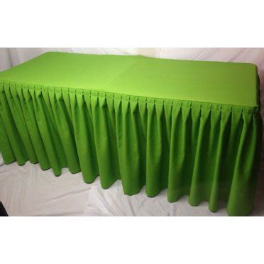 6' Fitted Polyester Double Pleated Table Skirting Cover w/Top Topper ...