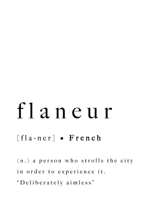 Flaneur French Quote Print Modern Printable Typography Art | Etsy | Aesthetic words, French ...