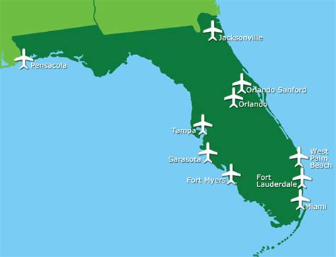 Map Of Florida Cities And Airports – Map Vector