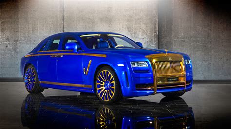 Desktop Hintergrundbilder Rolls-Royce Mansory Ghost Blau 3840x2160