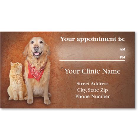 Full-Color Veterinary Appointment Cards - Bandana Buddies