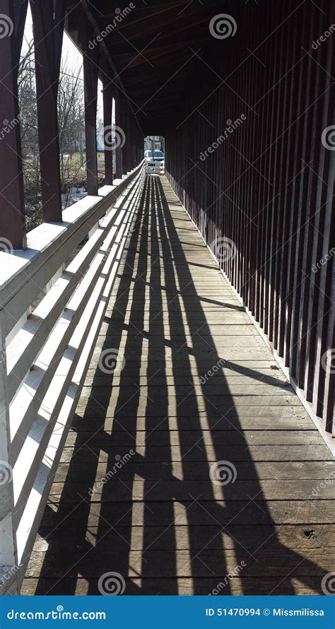 Old covered bridge walkway editorial stock image. Image of covered ...