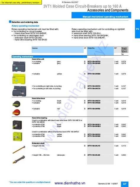 Siemens catalog circuit breakers 3 vt_lv36_11_2007