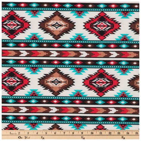 Red & Turquoise Southwest Flannel Fabric | Hobby Lobby | 2201408