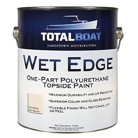 TotalBoat Wet Edge Marine Topside Paint for Boats, Fiberglass, and Wood (Hatteras Off-White ...