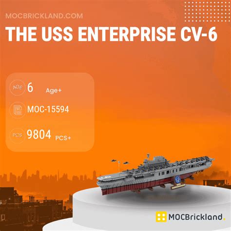 The USS Enterprise CV-6 MOCBRICKLAND 15594 Military with 9804 Pieces ...