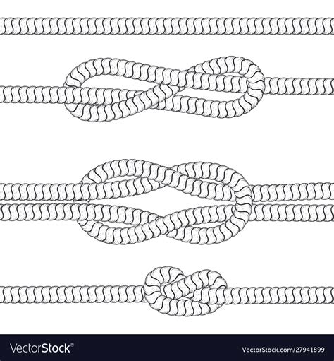 Rope knots black and white drawing Royalty Free Vector Image