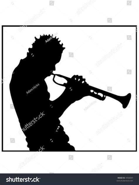 Trumpet Player Silhouette Stock Vector (Royalty Free) 4350097