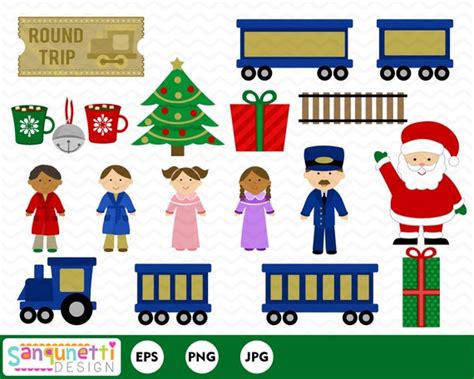 Polar Express Train Christmas Clipart Winter Holiday Digital | Etsy