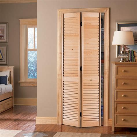 Masonite 30 in. x 80 in. Full-louvered Unfinished Solid Core Pine Bi-fold Interior Door 78105