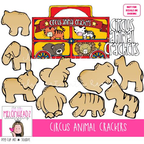 Circus Animal Crackers clipart – COMBO PACK - Melonheadz Illustrating