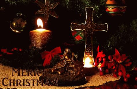 Merry Christmas Cross GIF - MerryChristmas Cross Candle - Discover & Share GIFs