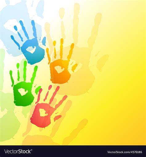 Colorful hands background Royalty Free Vector Image