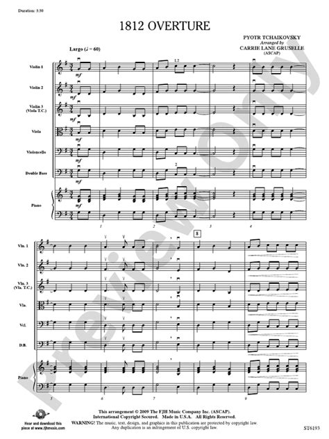 1812 Overture: Score: : Pyotr Tchaikovsky - Digital Sheet Music Download