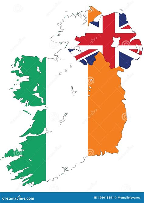 Flag Map of Republic of Ireland and Northern Ireland Stock Vector ...