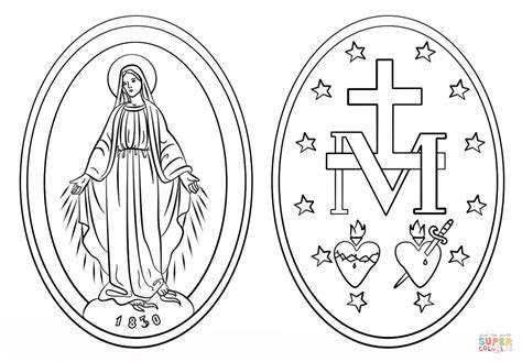 Miraculous Medal Clipart Black