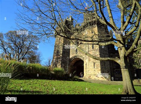 Lancaster Castle from Castle Hill, Lancaster, Lancashire, England, United Kingdom Stock Photo ...