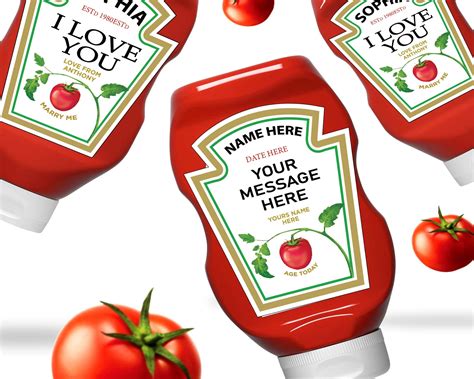 Personalized Ketchup Label, Ketchup Sauce Label Gift Idea for Any Occasion Ketchup Label for ...