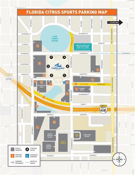 Camping World stadium parking map - Map of camping World stadium parking (Florida - USA)