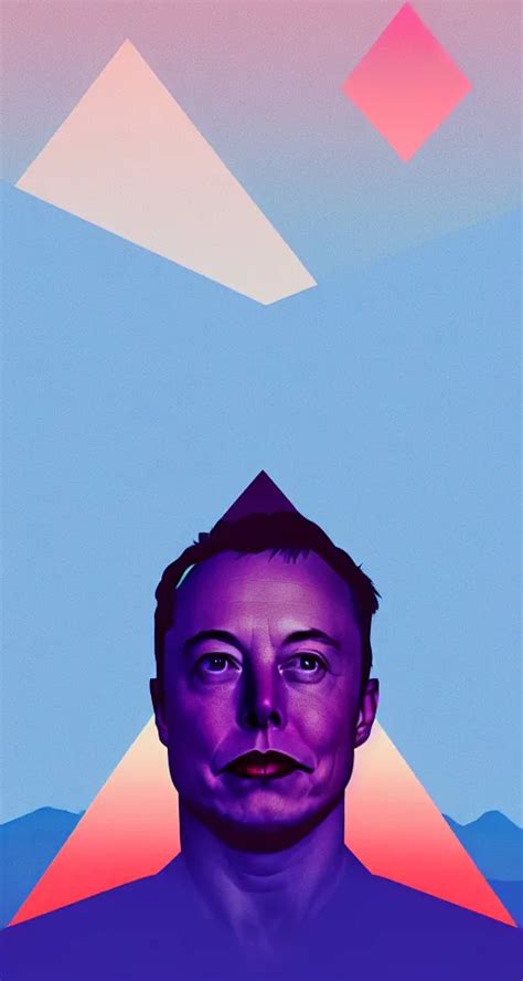 portrait of elon musk as a geometric minimalist | Stable Diffusion ...