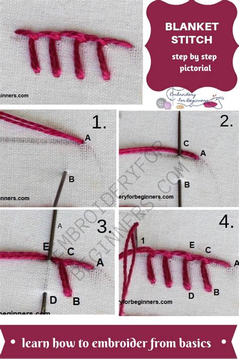 Blanket Stitch, How to Work a Blanket Stitch (Step By Step)