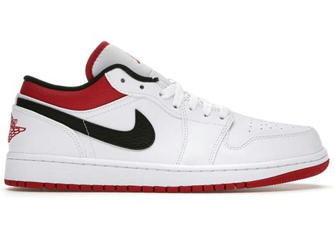 Jordan 1 Low White University Red Black - 553558-118