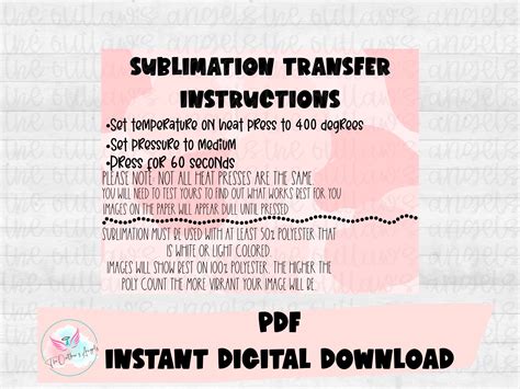 Excited to share this item from my #etsy shop: Sublimation Transfer Instruction Printable ...