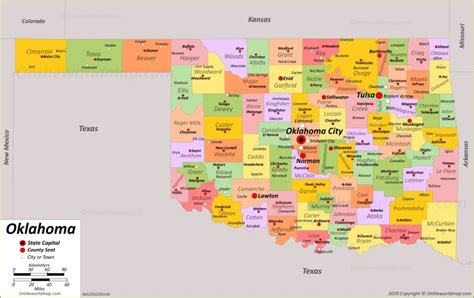 Oklahoma Map Showing Counties – Interactive Map