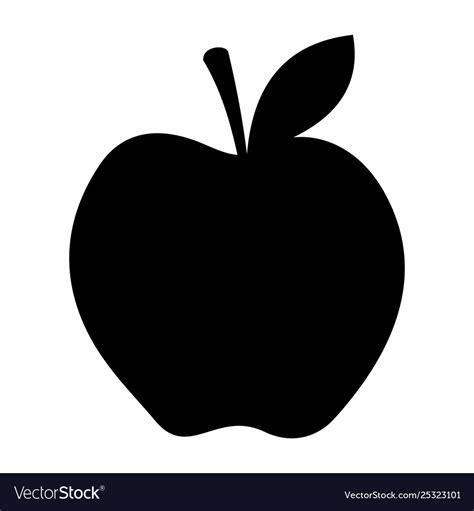 Apple dark silhouette Royalty Free Vector Image