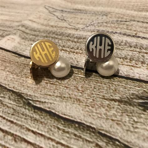 Peekaboo Pearl Monogrammed Earrings Peekaboo Pearl Earrings | Etsy | Monogram earrings, Etsy ...