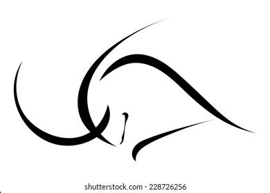 Sketch Profile Bull Isolated On White Stock Vector (Royalty Free) 228726244 | Shutterstock