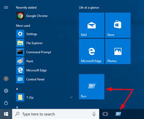 3 Ways To Add Run Command To Start Menu And Taskbar In Windows 10 | Images and Photos finder