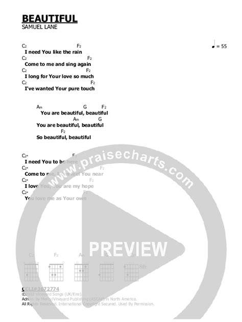 Beautiful Chords PDF (Vineyard Worship) - PraiseCharts