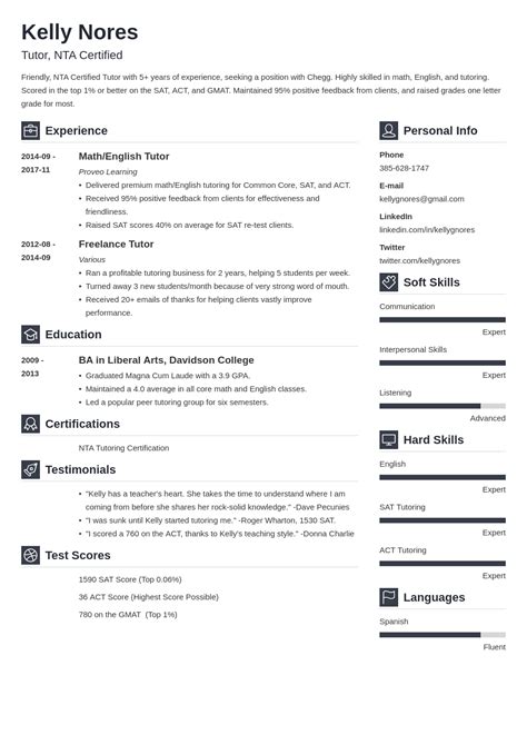 Tutor Resume: Sample & Guide [20+ Tutoring Examples]