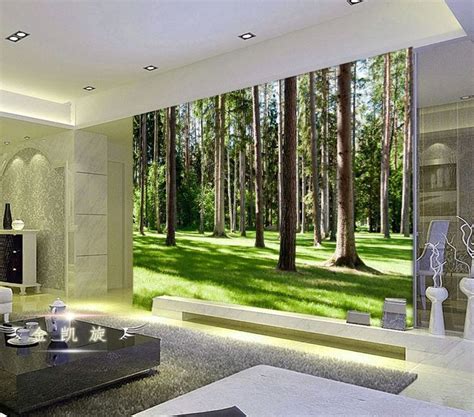 Large 3D forest mural Living room bedroom TV restaurant background ...