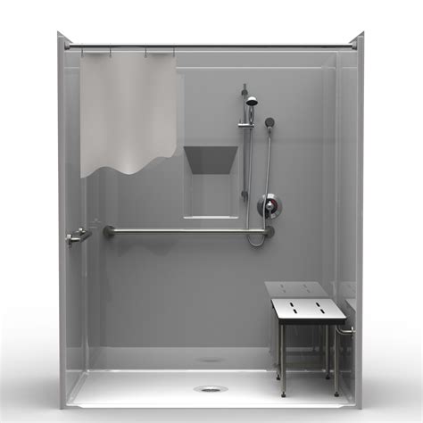 ADA Roll-In Shower - One Piece 63x37 - Smooth Wall Look