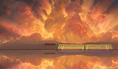 HD wallpaper: Spirited Away, train, sky painting, landscape, anime ...