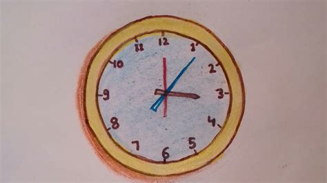 How to draw a Clock step by step (very easy ) - YouTube