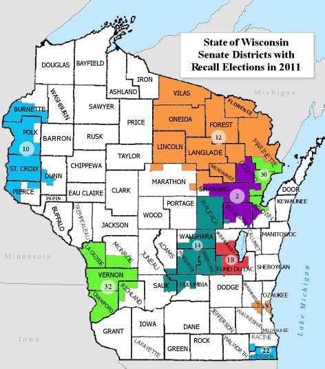 2011 Wisconsin State Senate Recall Election Map