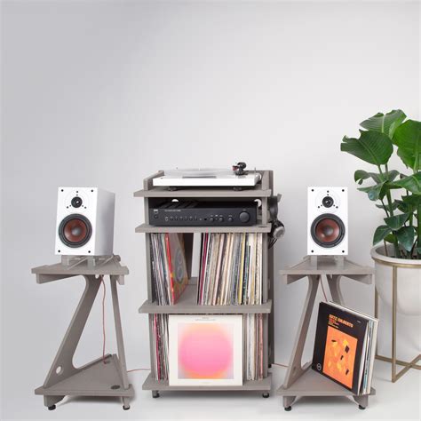 Line Phono Turntable Stand + Speaker Stands | Vinyl record shelf, Turntable stand, Turntable