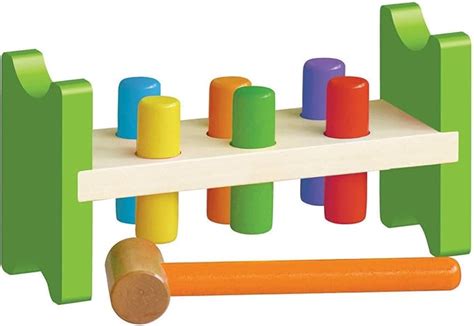 Amazon.com: Classic Wooden Pound A Peg Toy : Toys & Games