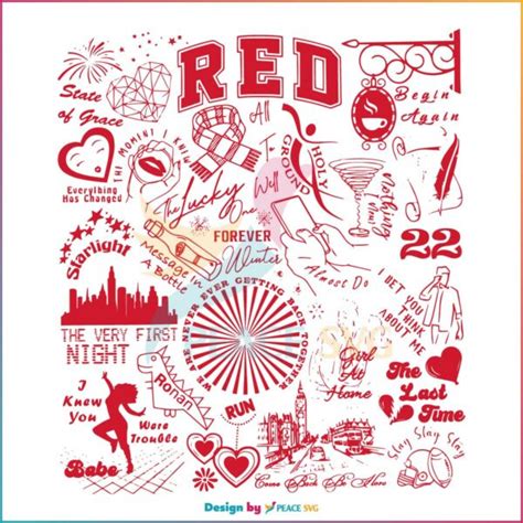 Red All Too Well Taylor Swift Song Tracklist Svg Cutting Files » PeaceSVG