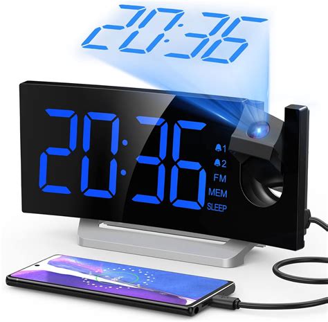 Buy Projection Alarm Clock,FM Clock Radio with 0-100% Dimmer,Digital ...