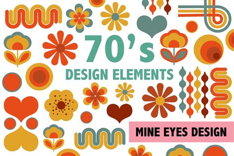 70's Flower Power Design Elements (276011) | Icons | Design Bundles